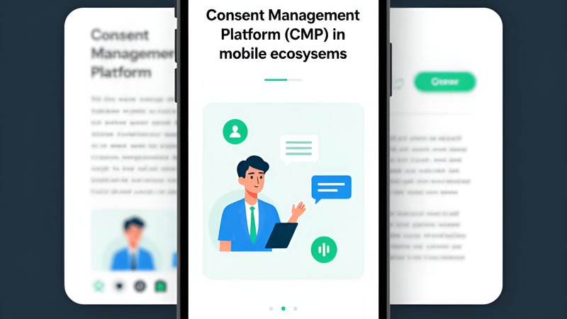 Современная иллюстрация системы управления согласием на использование cookie в мобильных приложениях для блога.