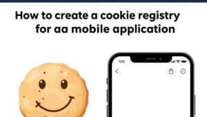 Современная иллюстрация процесса создания реестра файлов cookie для мобильного приложения в минималистичном стиле